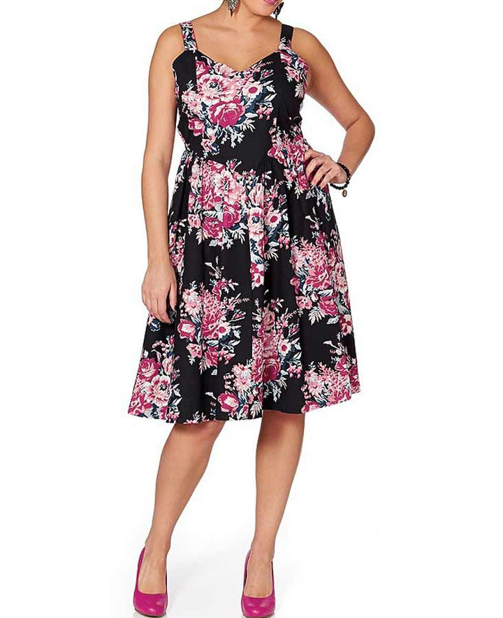 Joe Browns Damen Marken-Kleid, schwarz-pink