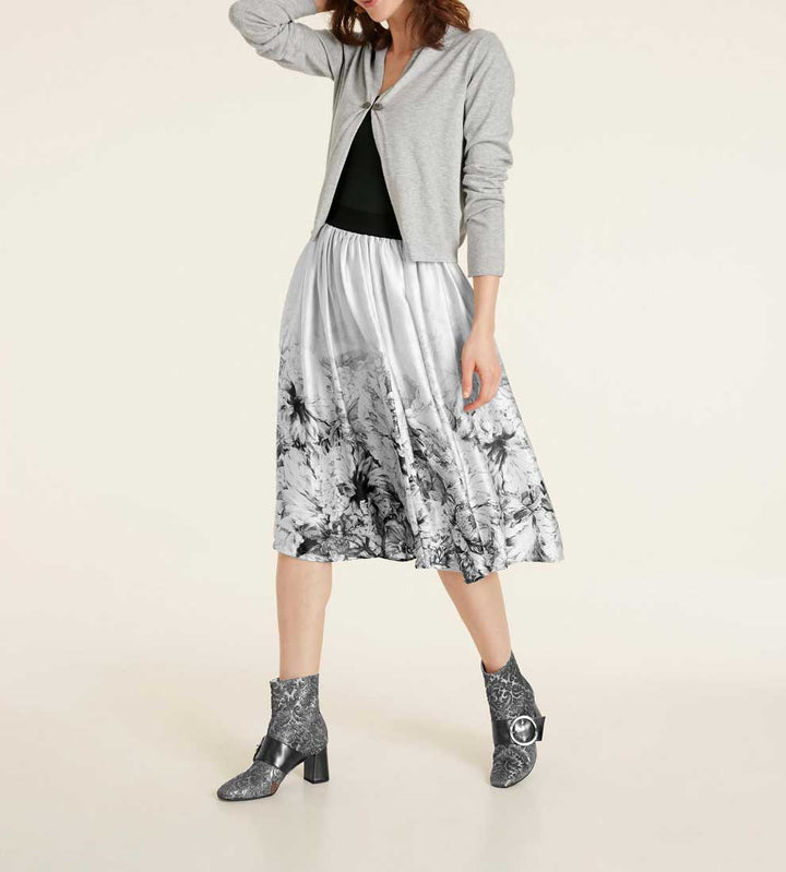 Heine Damen Feinstrickjacke, grau-melange