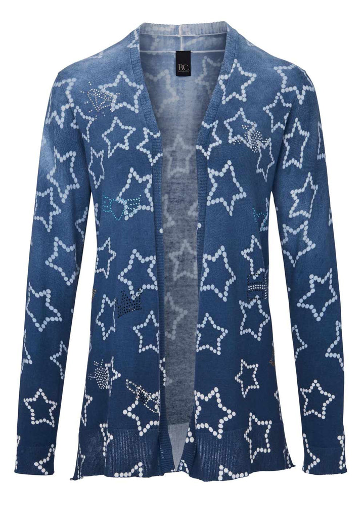 Heine Damen Feinstrickjacke mit Strass, blau