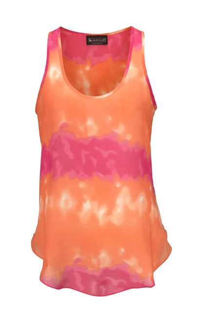 Laura Scott Damen Georgette-Blusentop, pink-orange