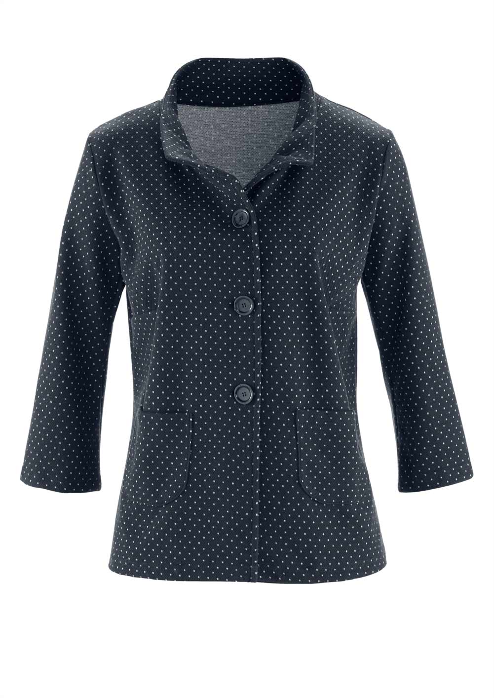 CRéATION L Damen Jerseyblazer, marine-weiß