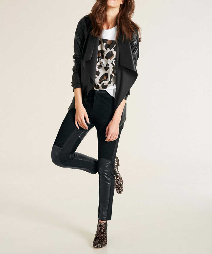 Heine Damen Lederimitatjacke, schwarz