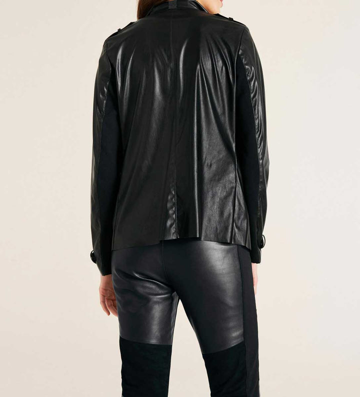 Heine Damen Lederimitatjacke, schwarz