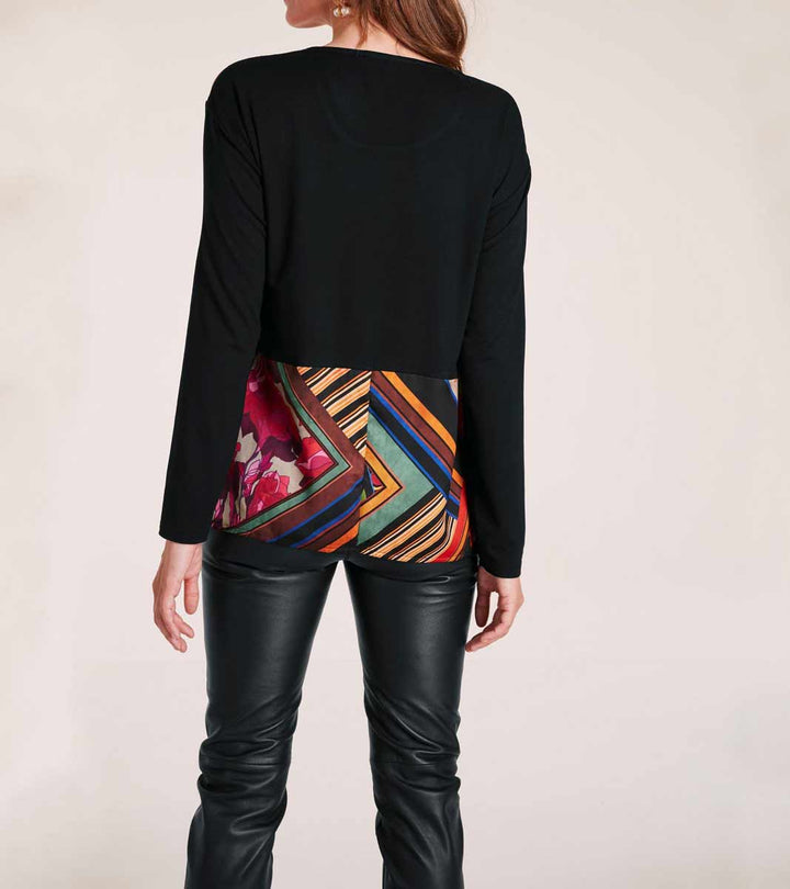 Heine Damen Blusenshirt, schwarz-bunt