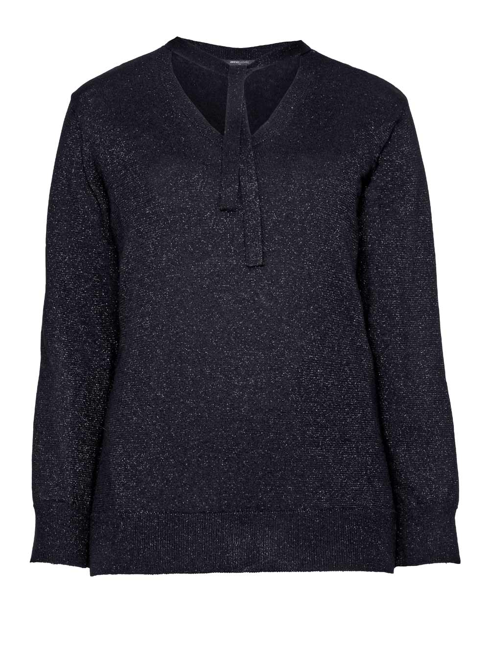 Anna Scholz Damen Designer-Feinstrickpullover, schwarz