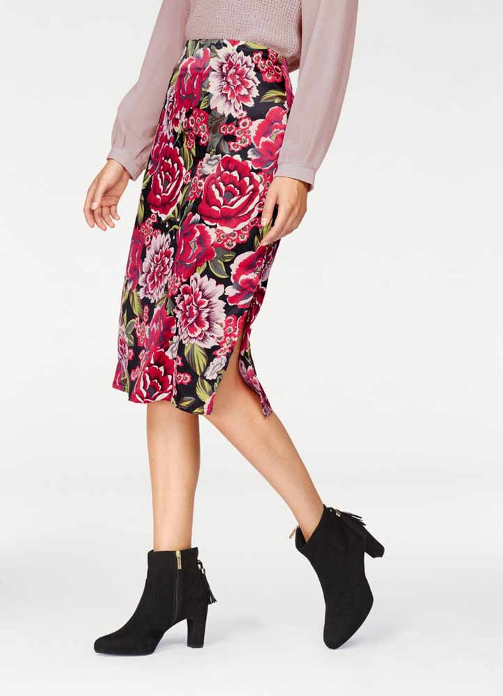 Aniston Damen Satinrock, bunt