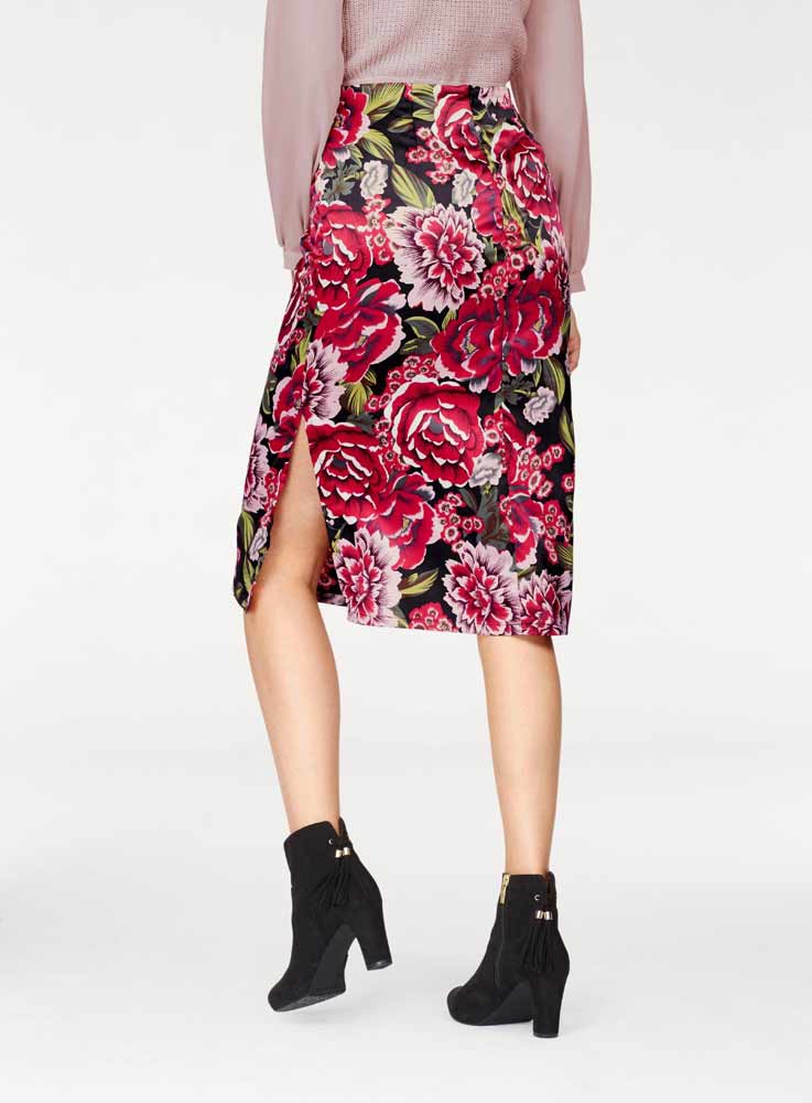 Aniston Damen Satinrock, bunt