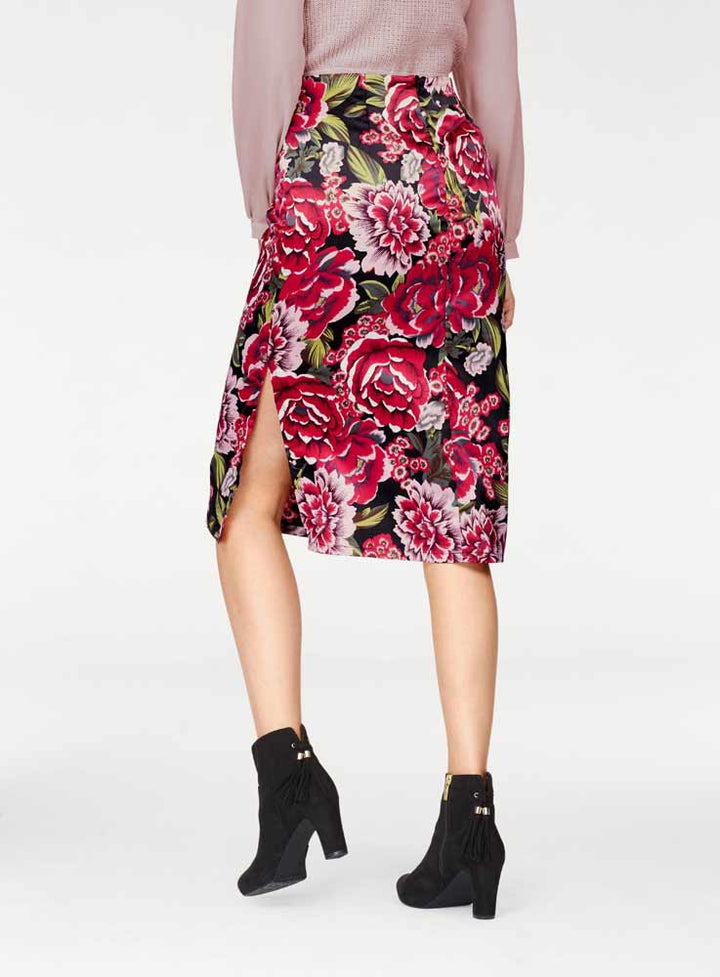 Aniston Damen Satinrock, bunt