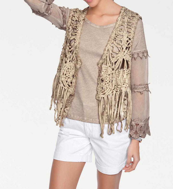 Linea Tesini Damen Designer-Weste, sand