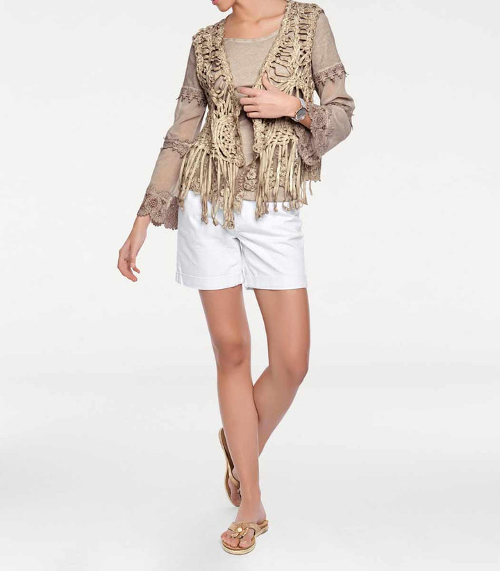 Linea Tesini Damen Designer-Weste, sand