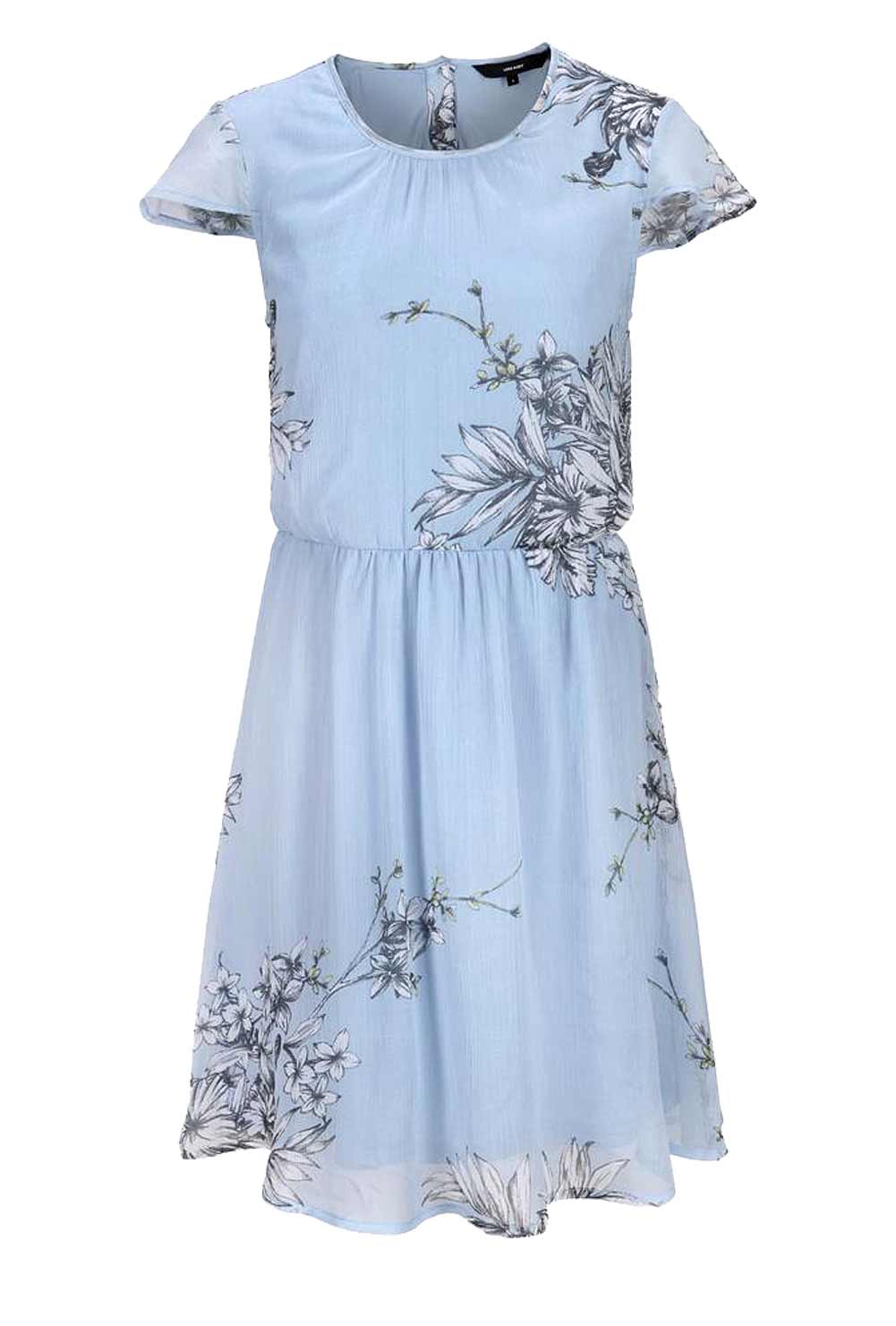 Vero Moda Damen Marken-Chiffon-Kleid "SATINA", hellblau