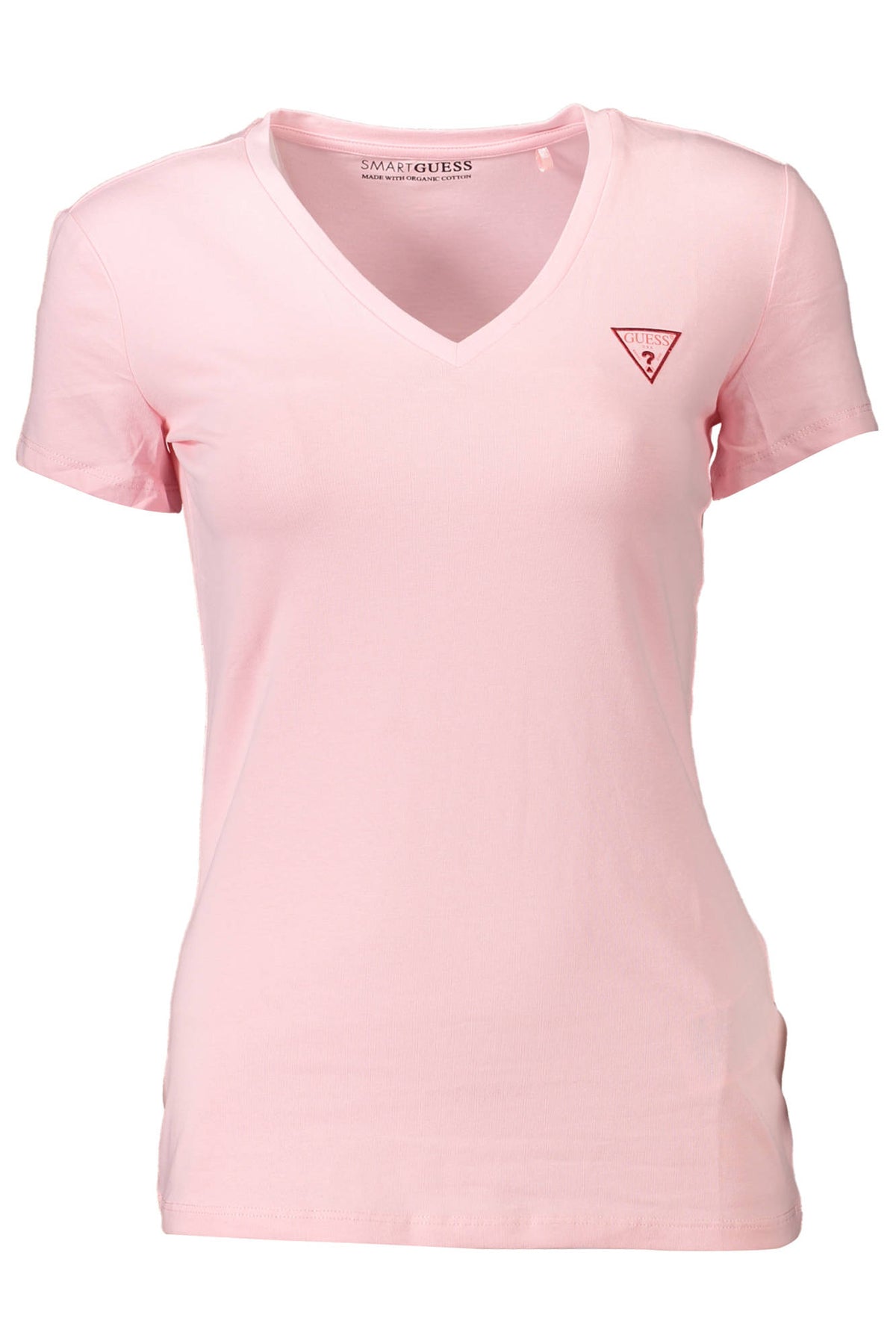 GUESS JEANS Damen T-Shirt Shirt Sweatshirt Oberteil mit V-Ausschnitt, kurzärmlig