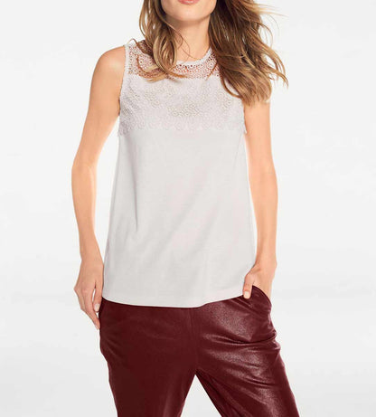 Heine - Best Connections Damen Spitzentop, offwhite