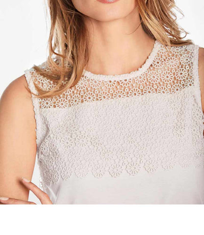 Heine - Best Connections Damen Spitzentop, offwhite