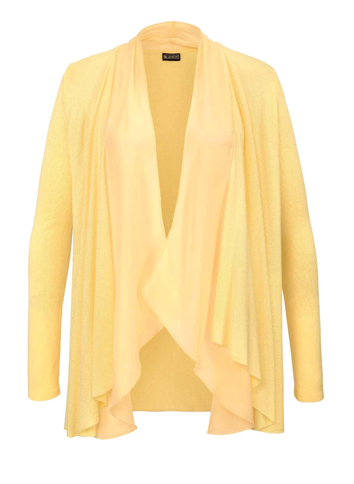 Laura Scott Damen Cardigan mit Chiffon, gelb