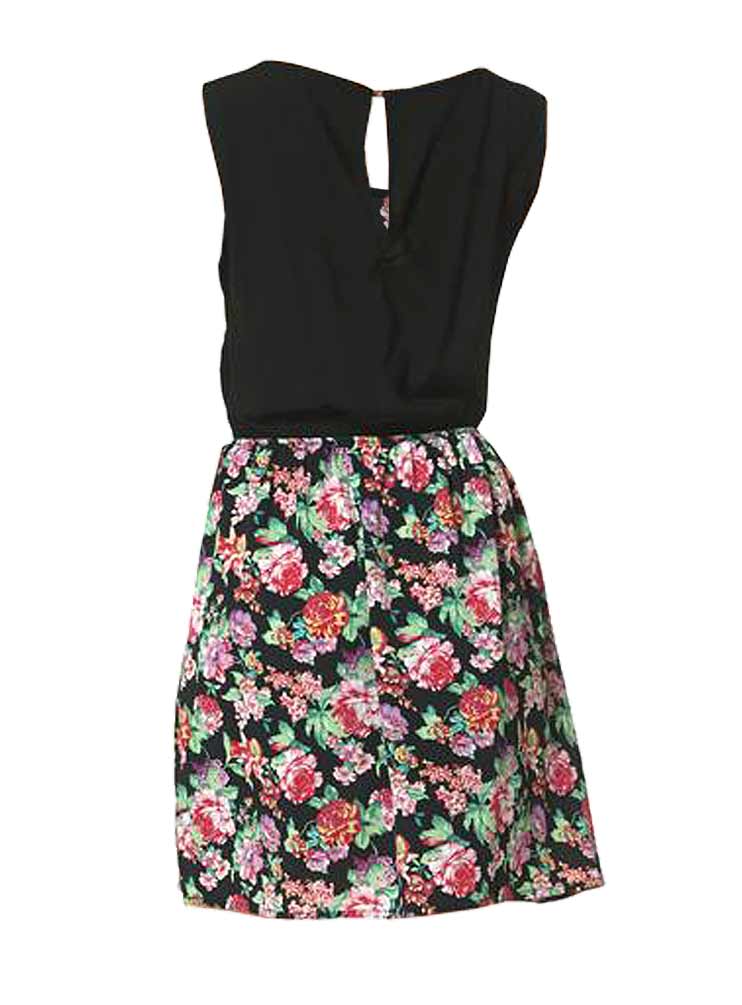 Aniston Damen Kleid, schwarz-bunt