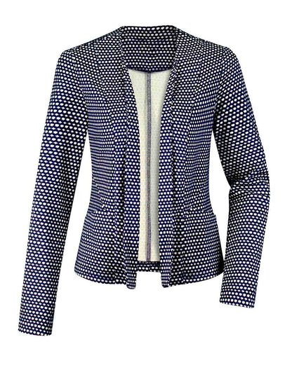 AMBRIA Damen Jerseyblazer, marine-weiß