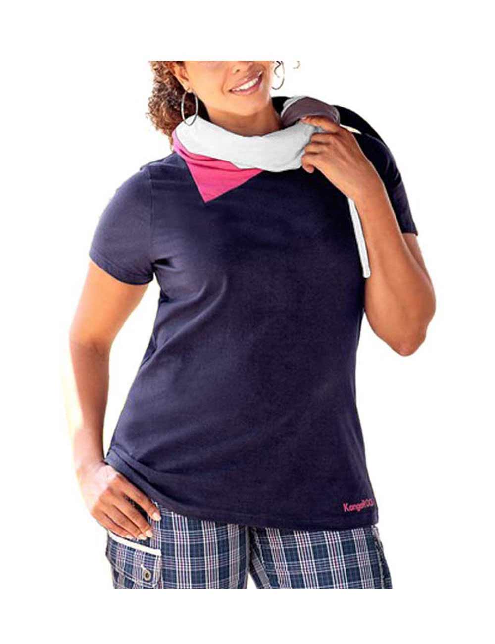 Kangaroos Damen Marken-Shirt mit Schal, marine-bunt