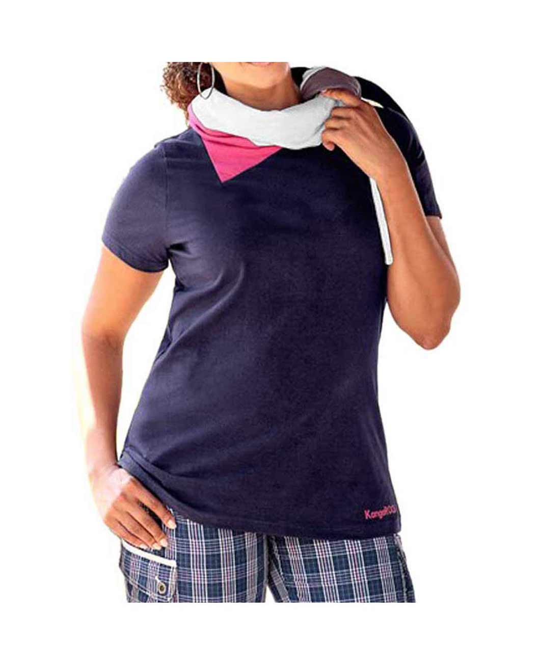 Kangaroos Damen Marken-Shirt mit Schal, marine-bunt