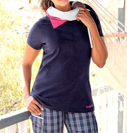 Kangaroos Damen Marken-Shirt mit Schal, marine-bunt