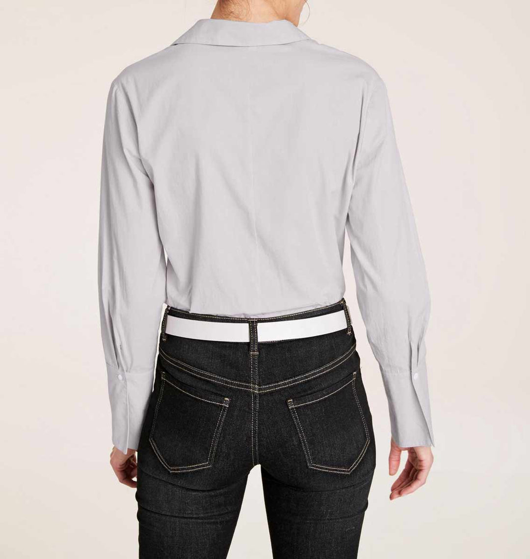 Ashley Brooke Damen Designer-Bluse mit Perlen, grau