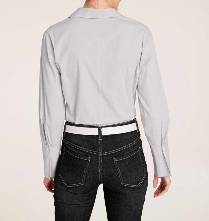 Ashley Brooke Damen Designer-Bluse mit Perlen, grau