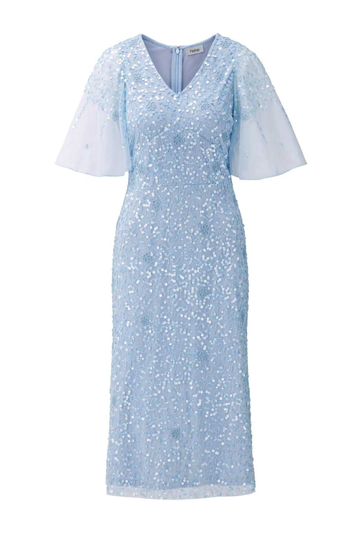 HEINE Damen Cocktailkleid mit Pailletten, hellblau