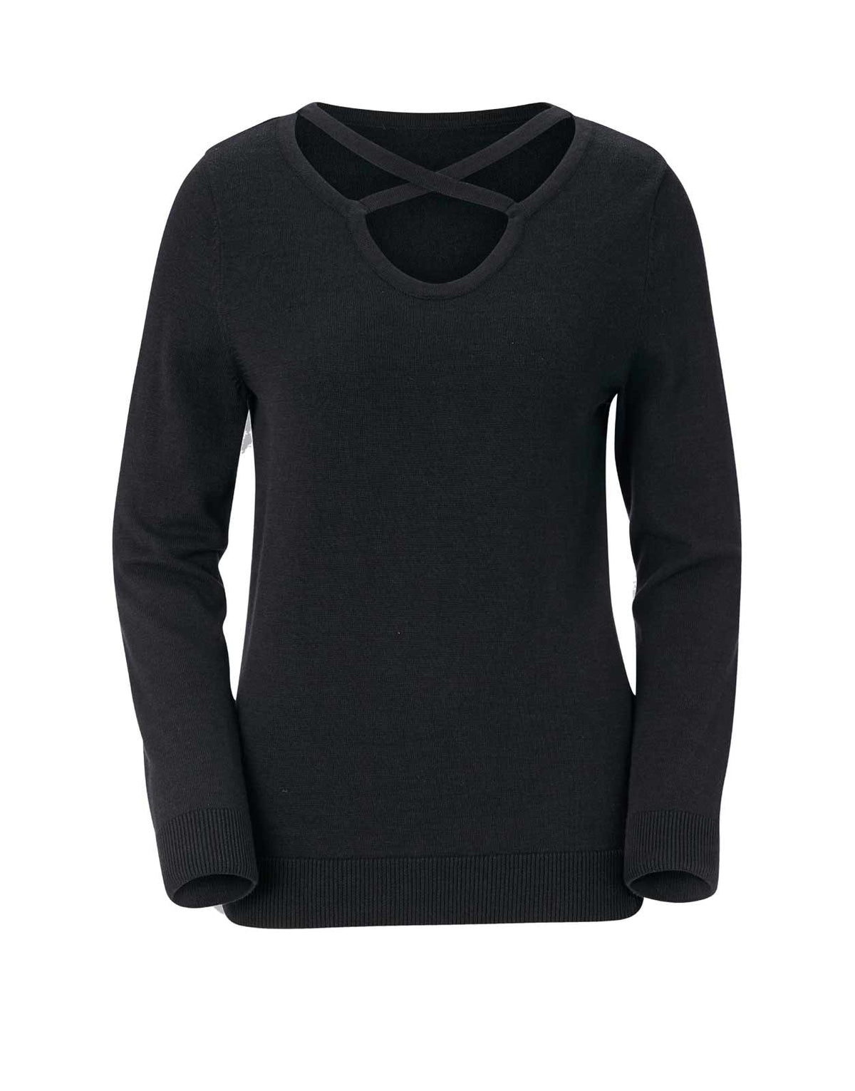 CRéATION L Damen Feinstrickpullover, schwarz