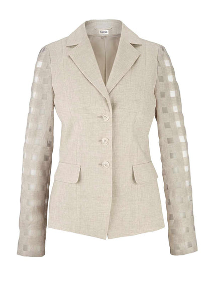 HEINE Damen Damen-Leinenkostüm, beige