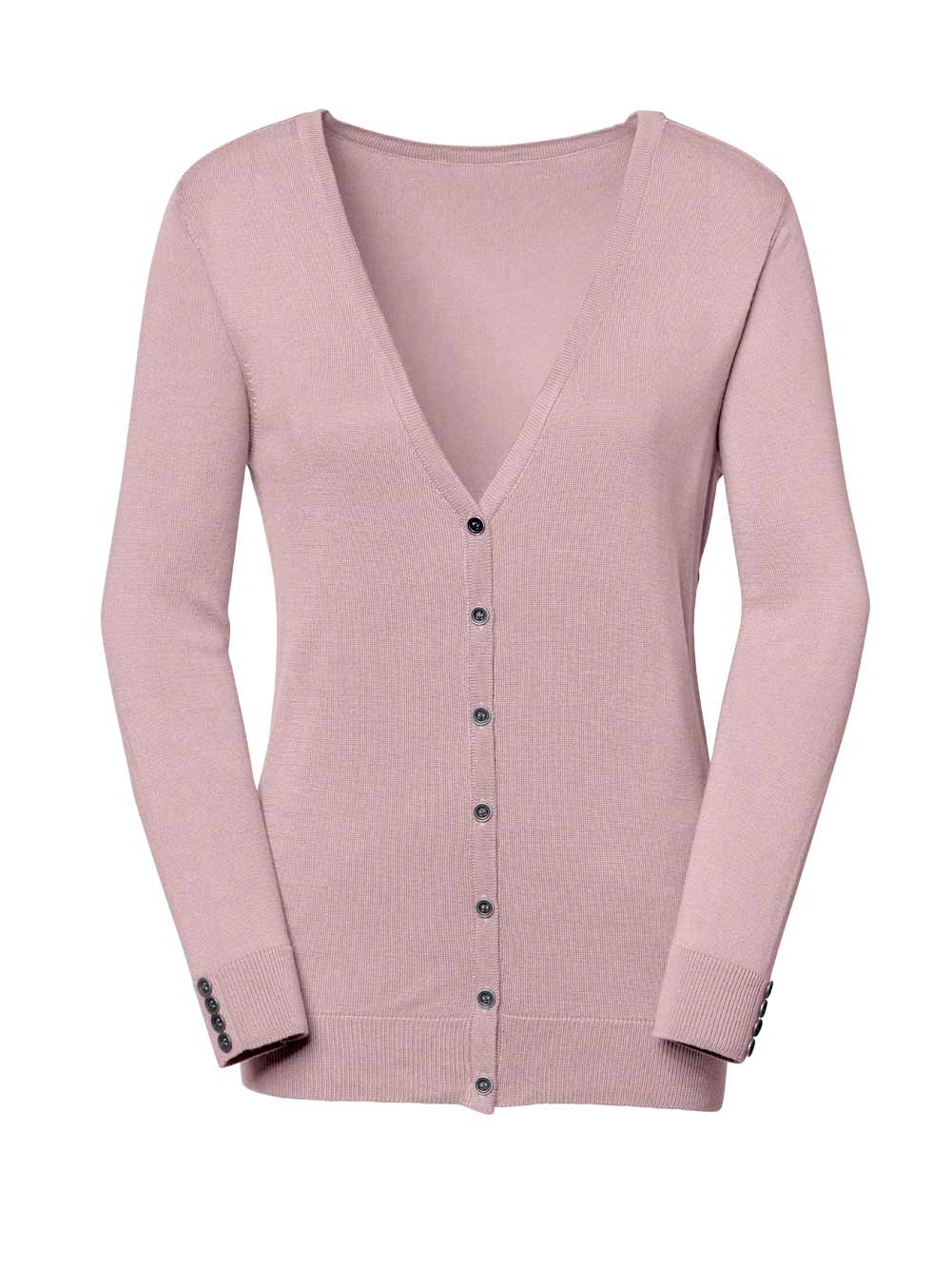 CRéATION L PREMIUM Damen Luxus-Strickjacke, rosé