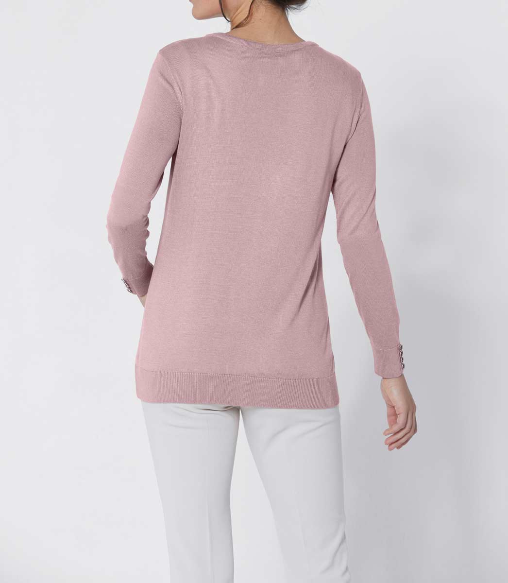 CRéATION L PREMIUM Damen Luxus-Strickjacke, rosé