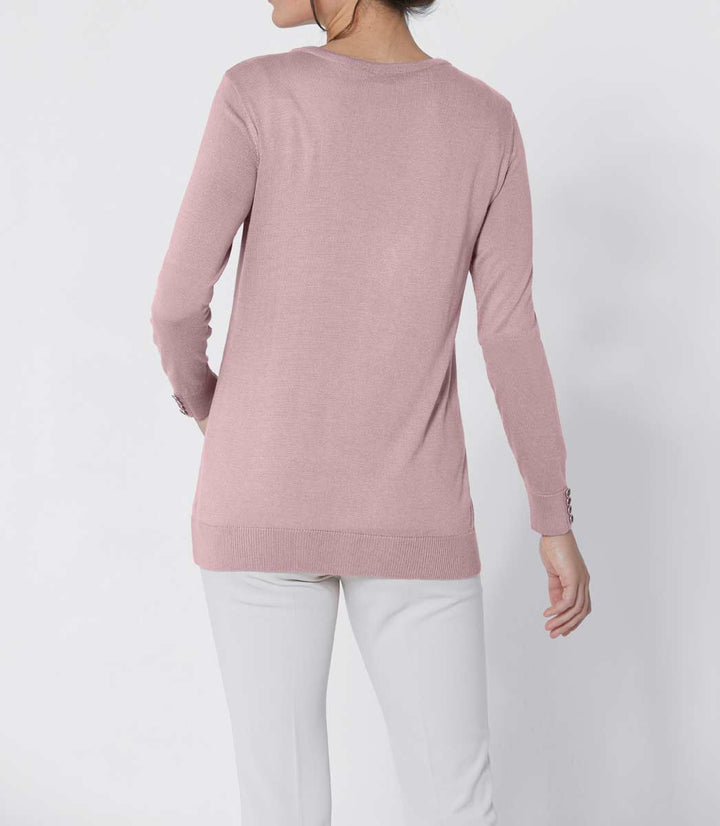 CRéATION L PREMIUM Damen Luxus-Strickjacke, rosé