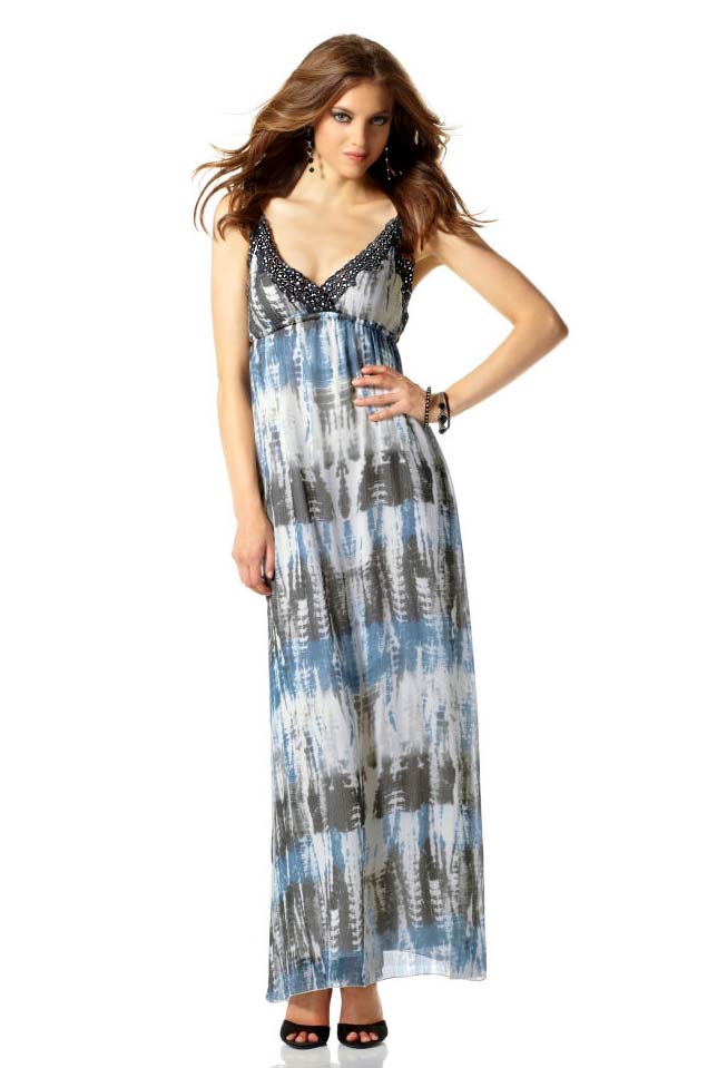 Laura Scott Evening Damen Cocktailkleid mit Pailletten, blau-bunt