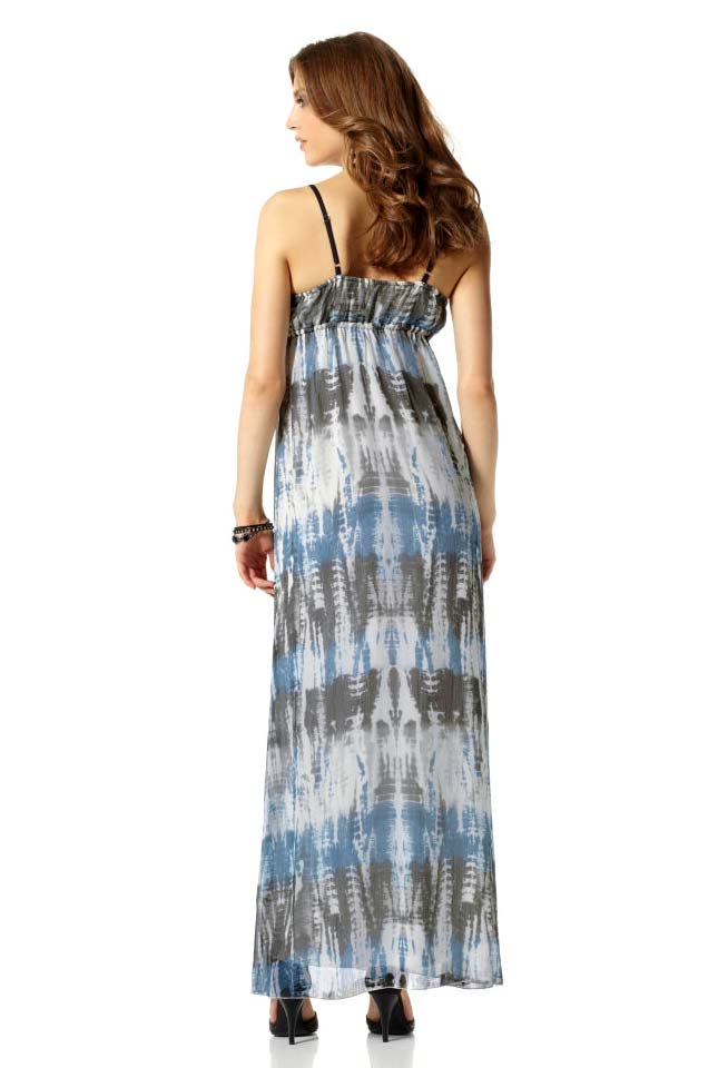 Laura Scott Evening Damen Cocktailkleid mit Pailletten, blau-bunt