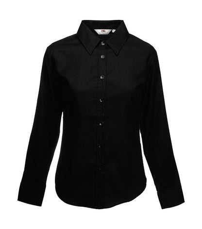 Fruit of the Loom Oxford Shirt Long Sleeve Lady-Fit Damen Marken Langarm Bluse