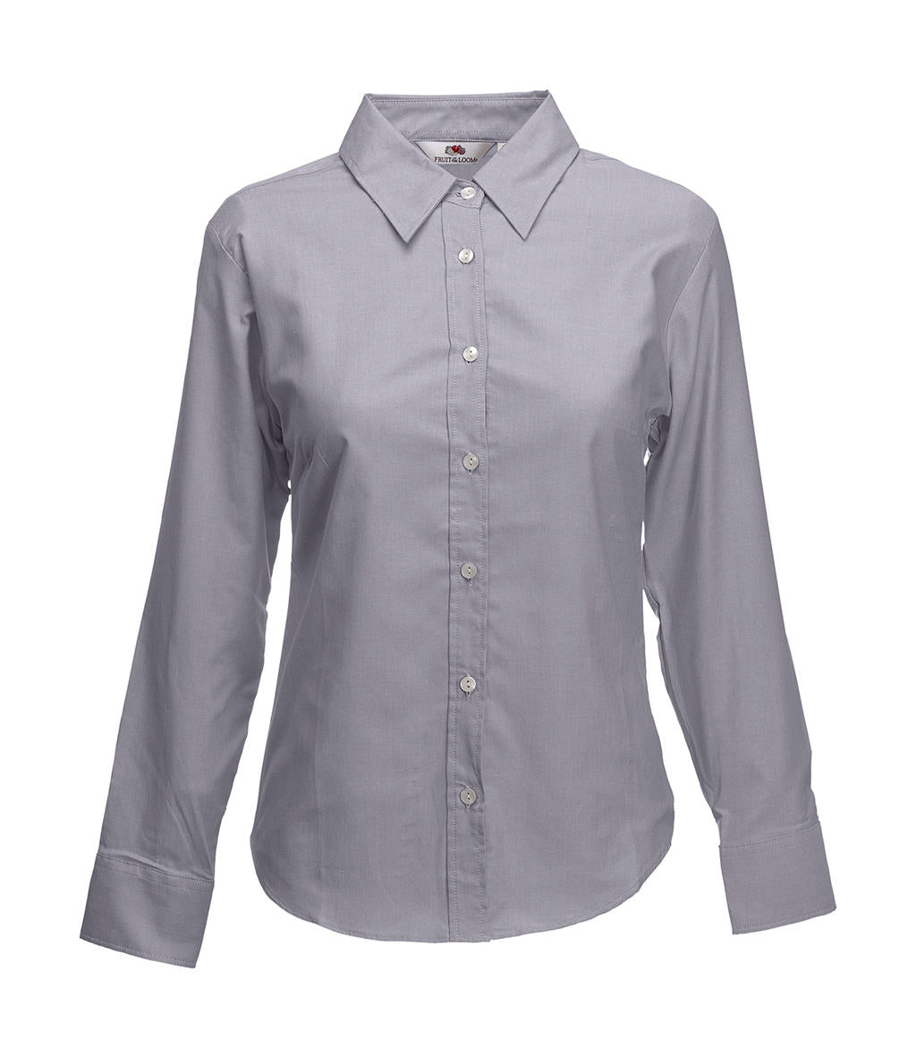 Fruit of the Loom Oxford Shirt Long Sleeve Lady-Fit Damen Marken Langarm Bluse