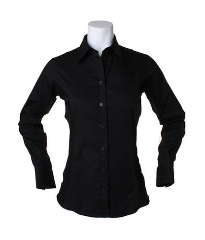 Kustom Kit Ladies Corporate Oxford Damen Langarm Bluse