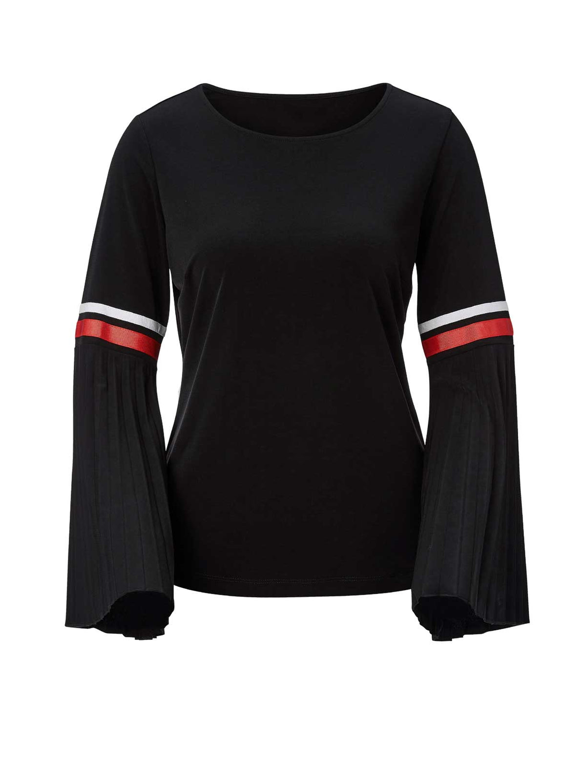 CRéATION L Damen Volantshirt, schwarz