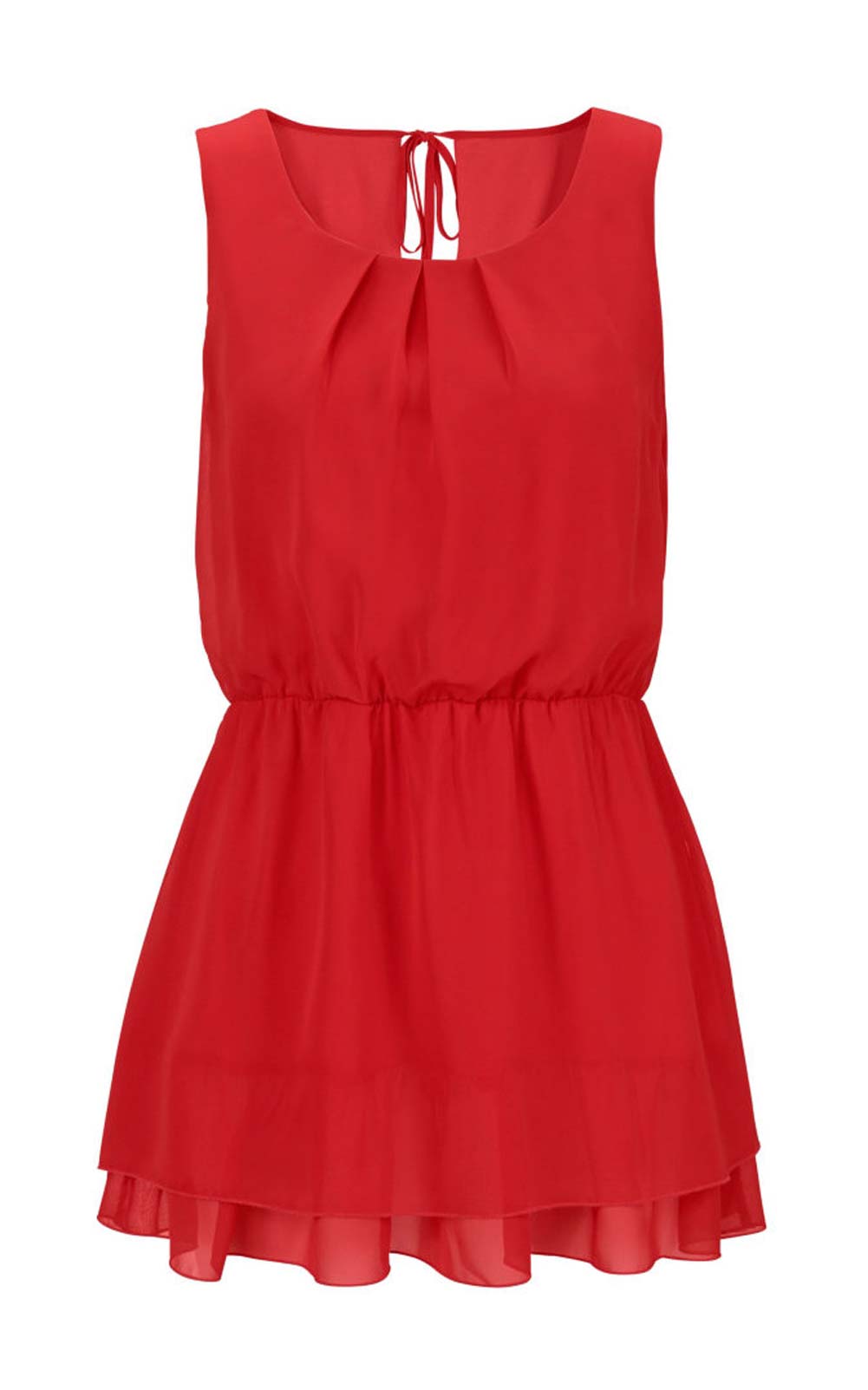 Vivance Collection Damen Chiffon-Blusentop, rot