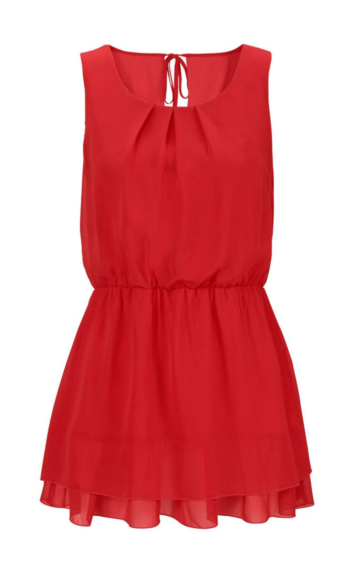 Vivance Collection Damen Chiffon-Blusentop, rot