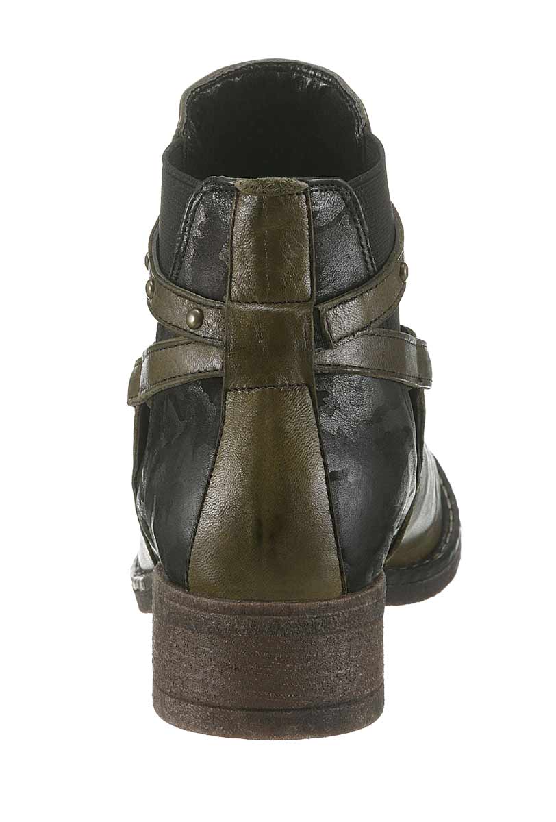 Gemini Damen Leder-Chelsea-Boots, olivgrün