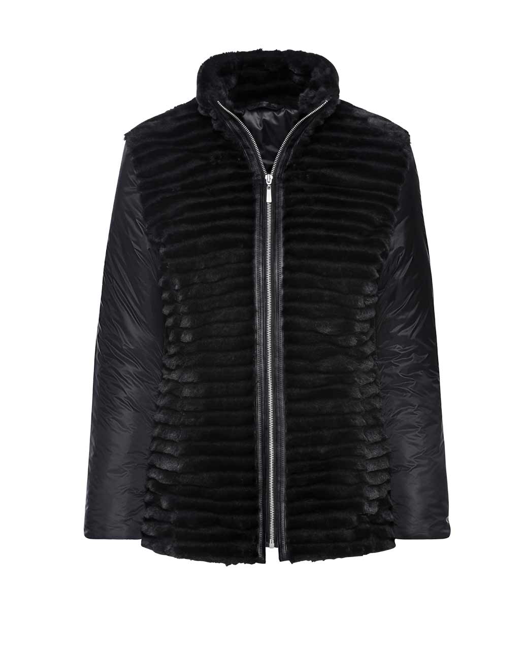 WITT WEIDEN Damen Jacke mit Webpelz, schwarz