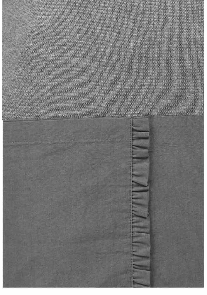 Vivance Collection Damen Patchpullover, grau