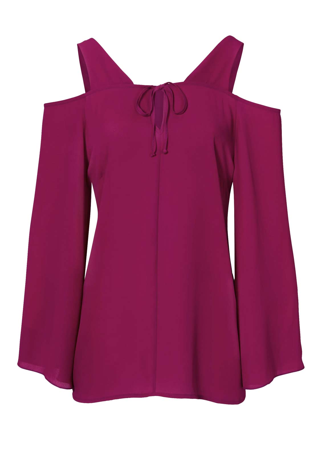 HEINE Damen Chiffonbluse mit Cut-Outs, fuchsia