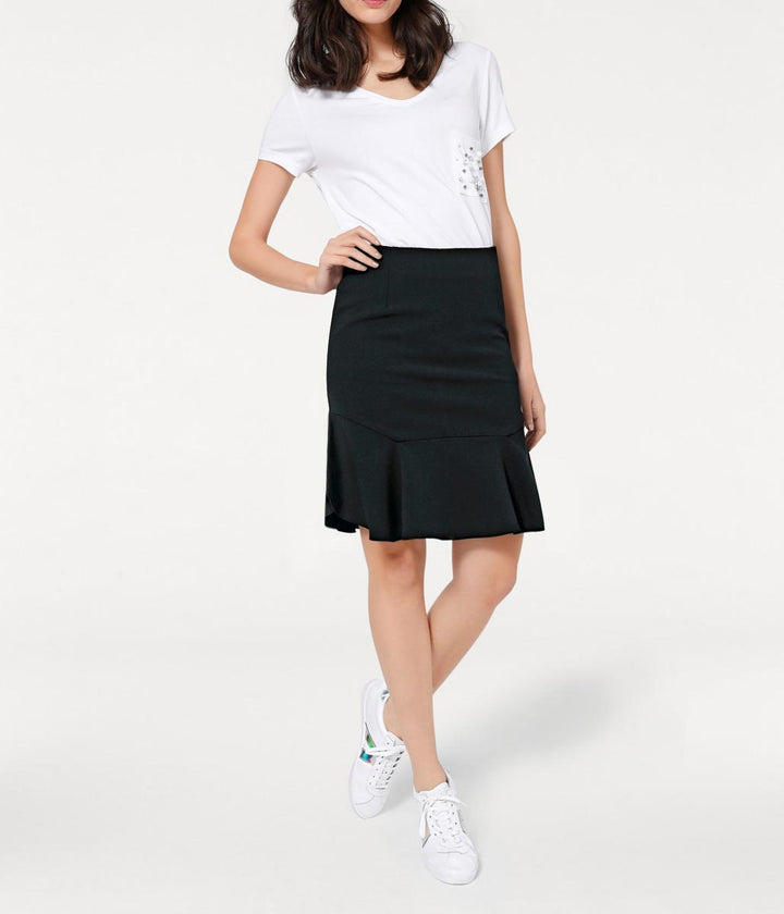 Rick Cardona Damen Designer-Volantrock, schwarz
