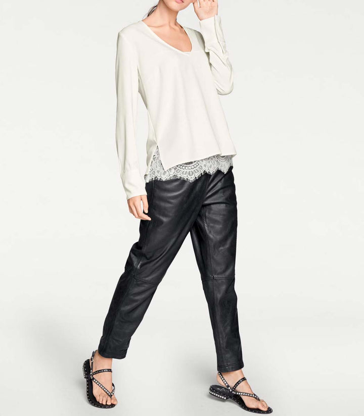 Rick Cardona Damen Designer-2-in-1-Bluse, weiß