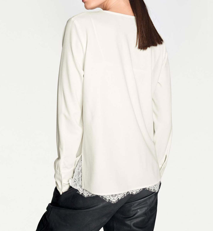 Rick Cardona Damen Designer-2-in-1-Bluse, weiß