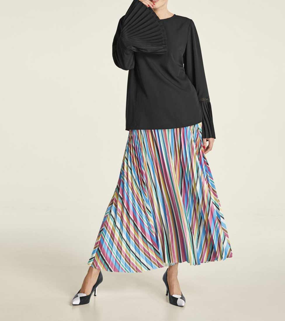 Heine Damen Bluse mit Volants, schwarz