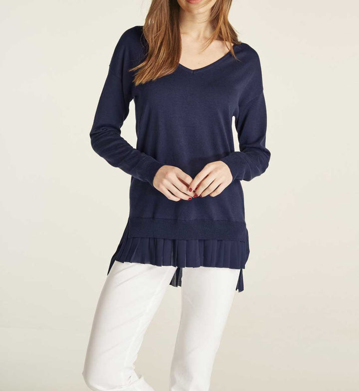 Heine Damen 2-in-1-Pullover, nachtblau