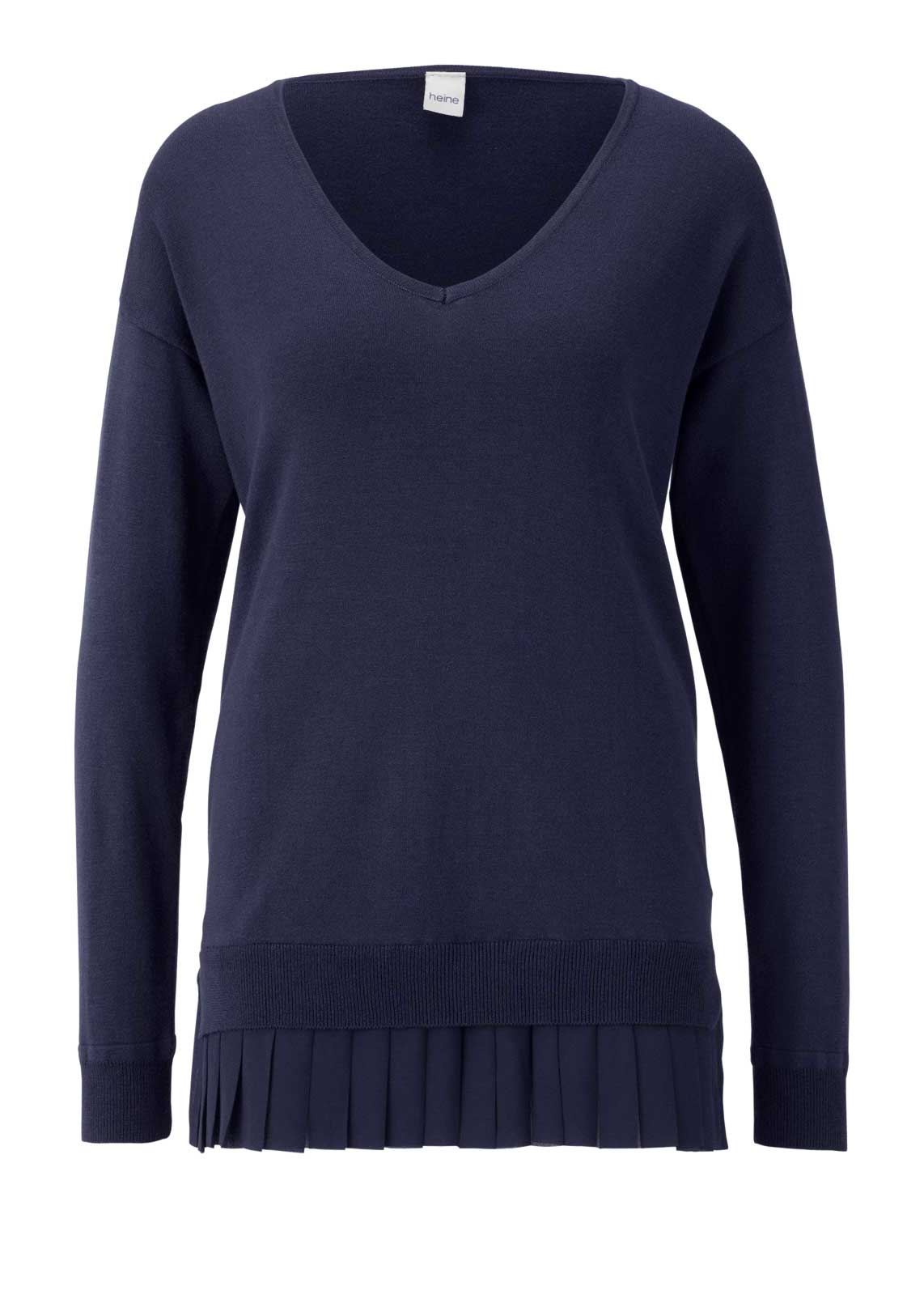Heine Damen 2-in-1-Pullover, nachtblau